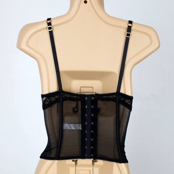 La Senza Bustier Small Black Padded Boned Padded Push-Up Underwire Bra B47 - Picture 7 of 14